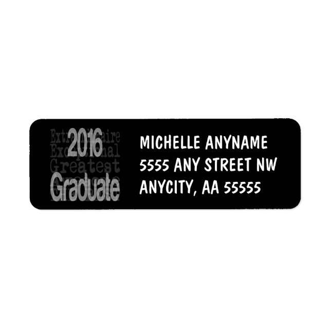2016 Graduate Extraordinaire Label (Front)