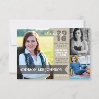2016 Graduation Party - Classy Banner Collage Invitation