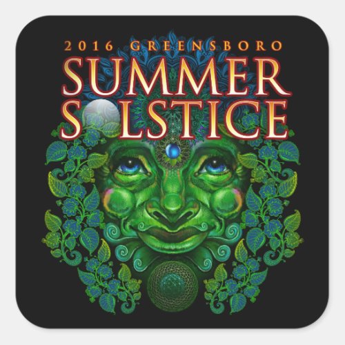 2016 Greensboro Summer Solstice Festival Souvenir Square Sticker