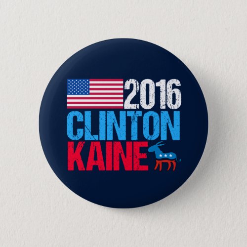 2016 Hillary Clinton Tim Kaine Democrat Pinback Button