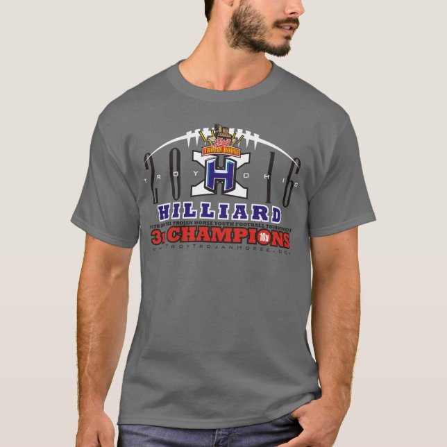 2016 Hilliard Big Cats Trojan Horse Championship T T-Shirt (Front)