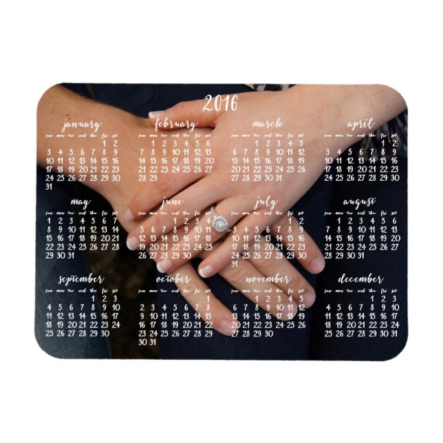 2016 Magnetic Calendar Photo Magnet (Horizontal)