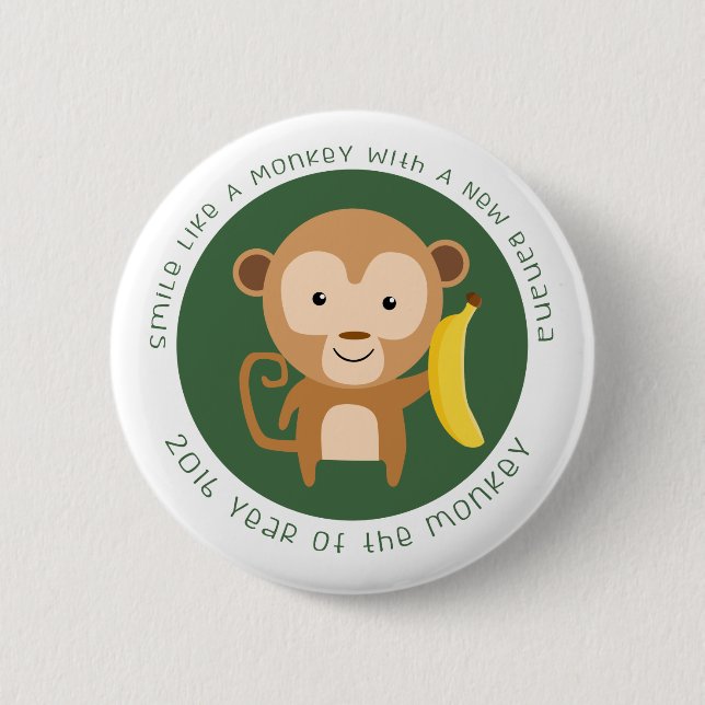 2016 Monkey Year Button (Front)