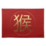 2016 Monkey Year With Gold Embossed Effect - Cloth Placemat at Zazzle