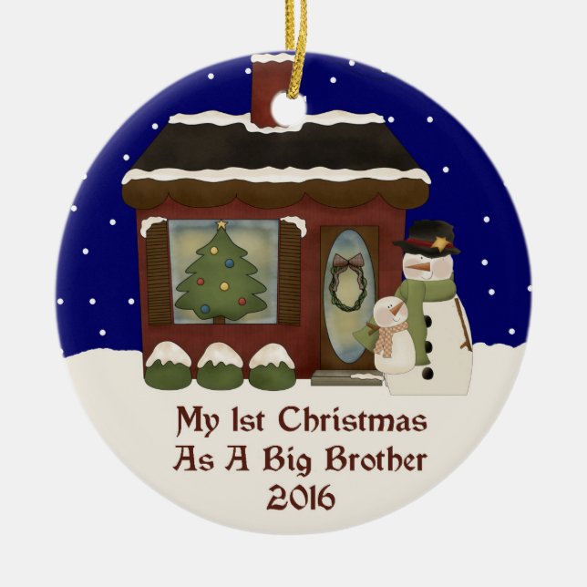2016 My 1st Christmas As A Big Brother Ceramic Ornament (Front)