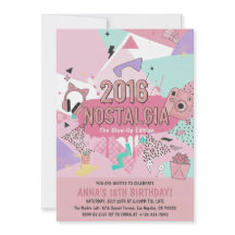 2016 Nostalgia Glow-Up Birthday Invitation