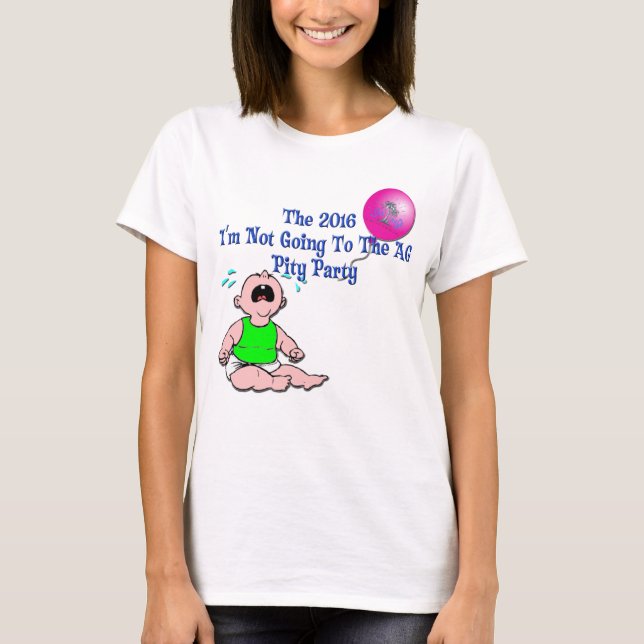2016 Pity Party Ladies' Tee, Blue Letter T-Shirt (Front)