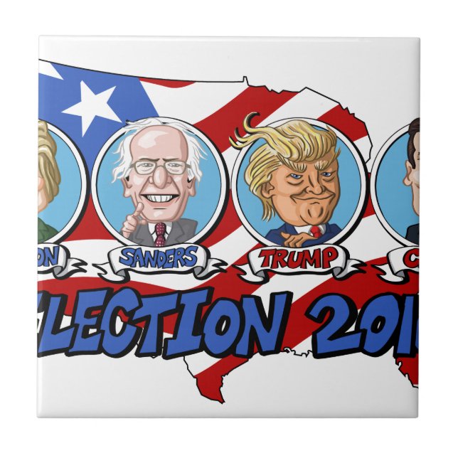 2016 Presidential Election Ceramic Tile (Front)
