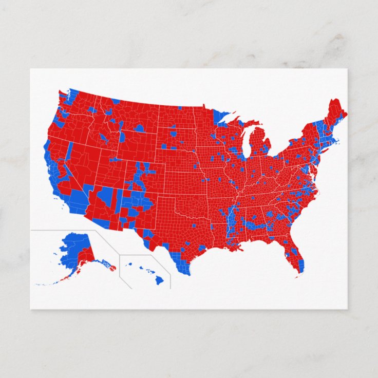 2016 Presidential Election County Level Results Postcard Zazzle 