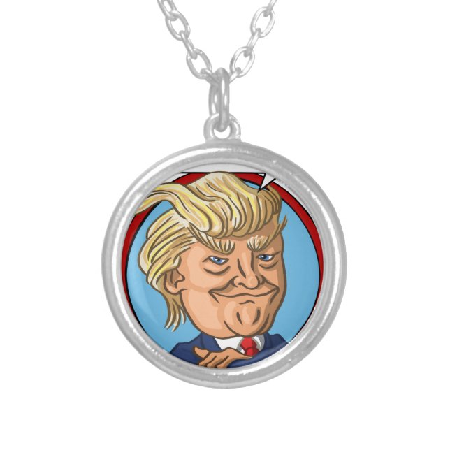 2016 Presidential Election Silver Plated Necklace (Front)