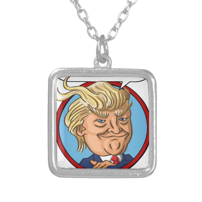 2016 Presidential Election Silver Plated Necklace (Front)