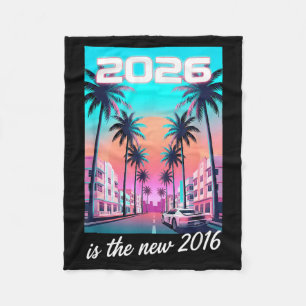 2016 Retro Synthwave Car Aesthetic Design Fleece Blanket