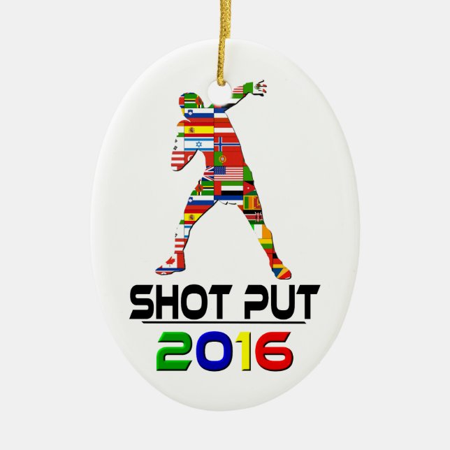 2016:Shot Put Ceramic Ornament (Front)