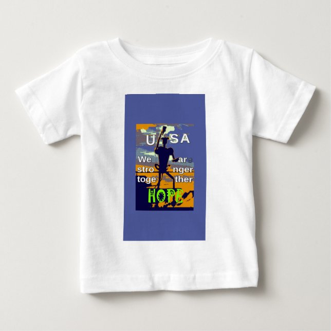 2016 US election Hillary Clinton hope Stronger Tog Baby T-Shirt (Front)