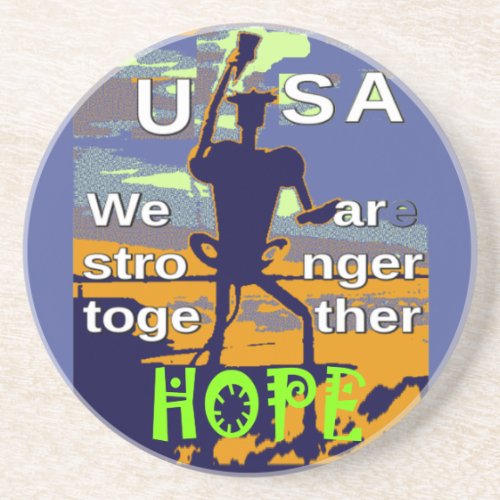 2016 US election Hillary Clinton hope Stronger Tog Drink Coaster