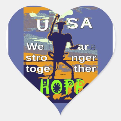 2016 US election Hillary Clinton hope Stronger Tog Heart Sticker