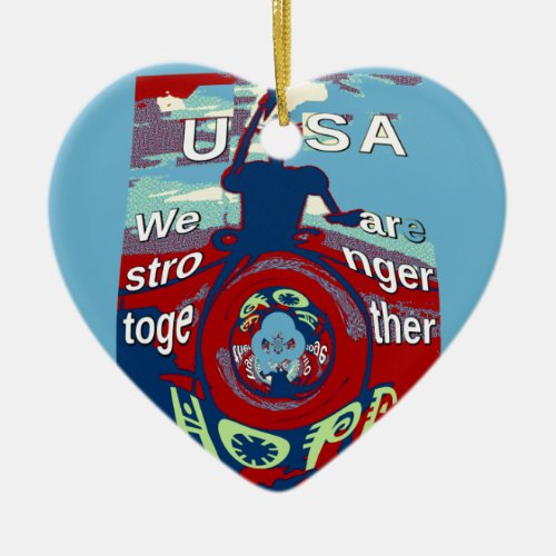 2016 USA Have a Nice Day Hillary Stronger Together Ceramic Ornament