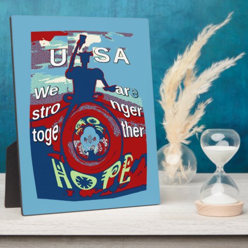 2016 USA Have a Nice Day Hillary Stronger Together Plaque