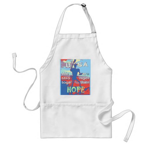 2016 USA Lovely Hillary Blue We Are Stronger Toget Adult Apron