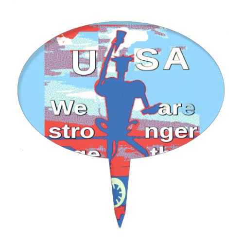 2016 USA Lovely Hillary Blue We Are Stronger Toget Cake Topper