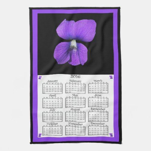 2016 Violets cloth calendar