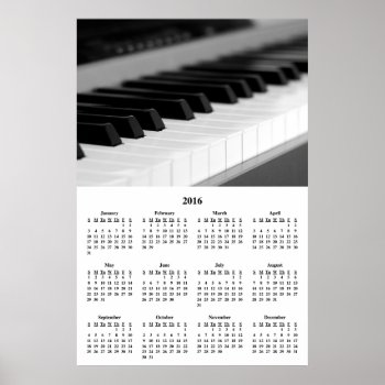 2016 Wall Calendar Beautiful Music Piano Poster by giftsbygenius at Zazzle