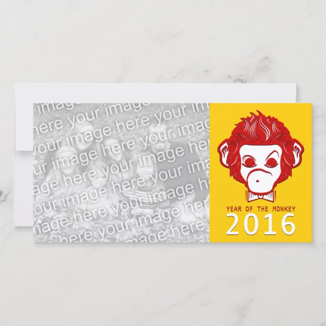 2016 year of the monkey (bowtie) holiday card (Front)