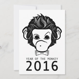 2016 year of the monkey (bowtie) invitation
