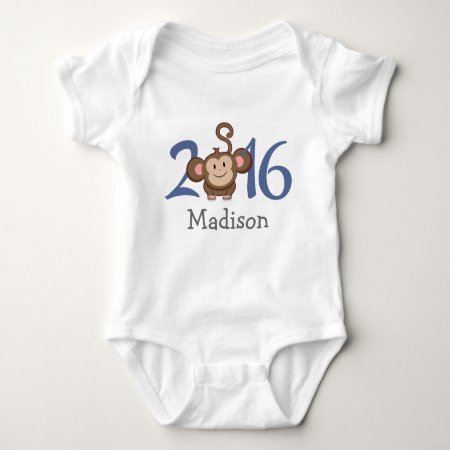 2016 Year Of The Monkey (personalize Version) Baby Bodysuit