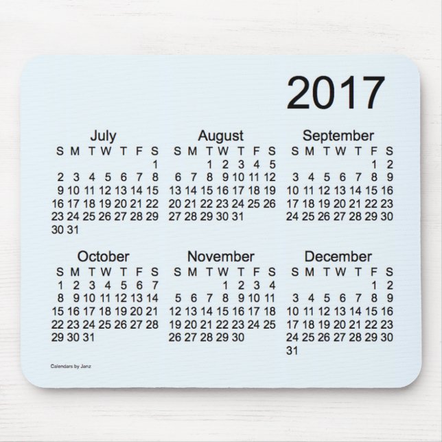 2017 Alice Blue Large Print Calendar by Janz Mouse Pad (Front)