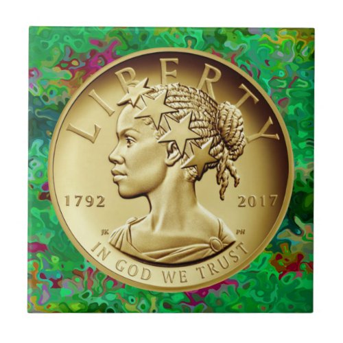  2017 American Liberty 225th Anniversary Gold Coin Ceramic Tile