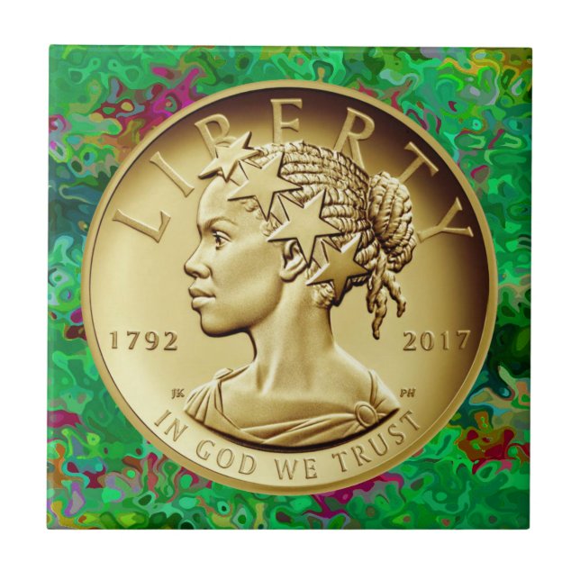  2017 American Liberty 225th Anniversary Gold Coin Ceramic Tile (Front)