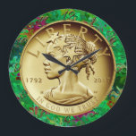 2017 American Liberty 225th Anniversary Gold Coin Large Clock<br><div class="desc">2017 American Liberty 225th Anniversary Gold Coin-- For their 225 th anniversary, the United States Mint has introduced the 2017 American Liberty 225 th Anniversary Gold Coin with the most modern and progressive rendition of Lady Liberty. This is the first time that an African-American has appeared on an officially minted...</div>