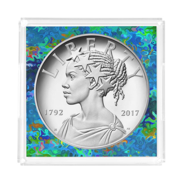 2017 American Liberty 225th Anniversary Silver  Acrylic Tray (Front)