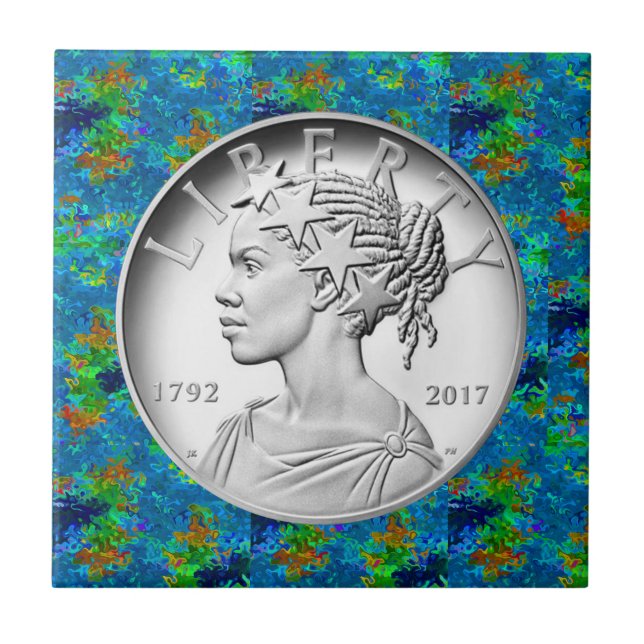  2017 American Liberty 225th Anniversary Silver  C Ceramic Tile (Front)