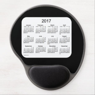 2017 Black Calendar Gel Mouse Pad