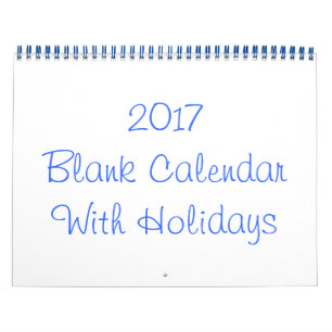 2017 Blank Calendar With Holidays