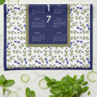 Blueberry Embroidery Tea Towel Set of 2