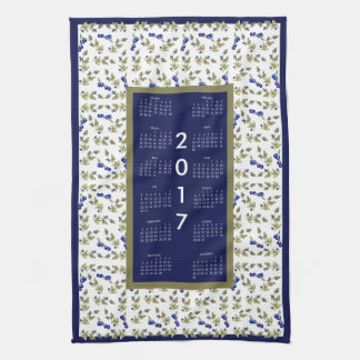 2017 Calendar Blueberries Kitchen Tea Towel