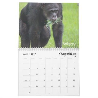 2017 Calendar for Chimpanzee Sanctuary Northwest