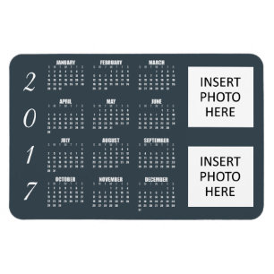 2017 Calendar Magnet Grayish Blue Steel - 2 Photos