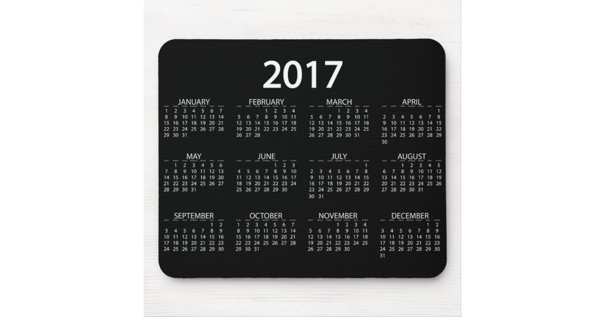 2017 Calendar Mouse Pad Zazzle