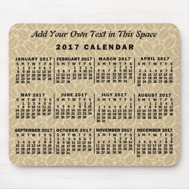 2017 Calendar (See Description for New Version)  Mouse Pad (Front)