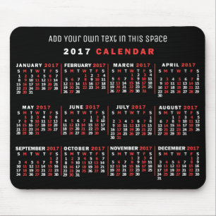 2017 Calendar (See Description for New Version)  Mouse Pad