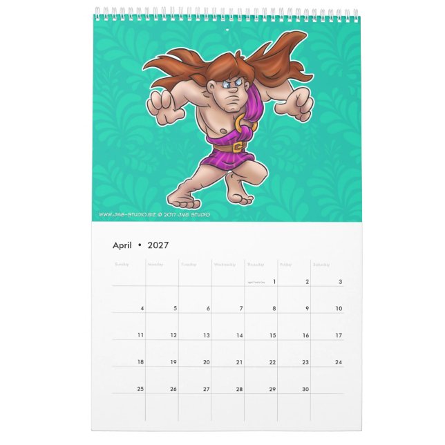 2017 cartoon calendar JMG Studio (Apr 2027)