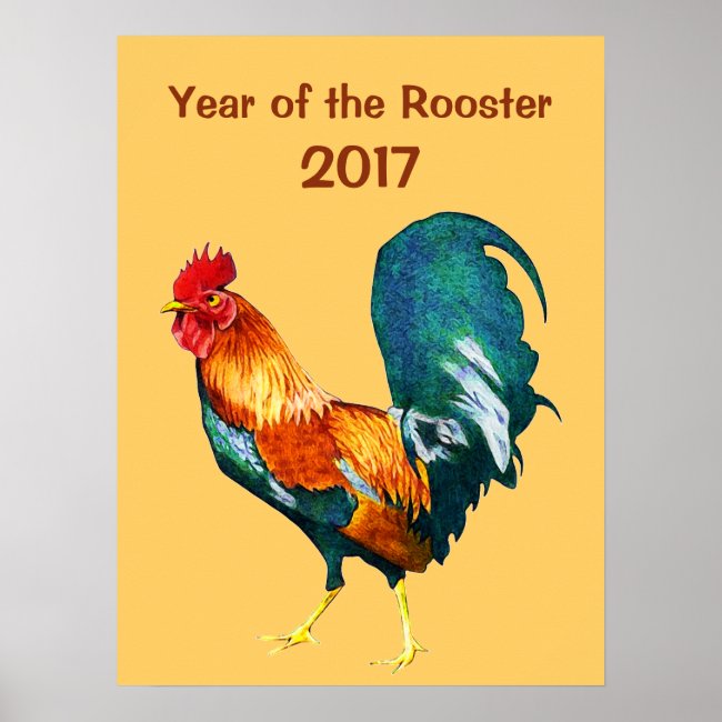 2017 Chinese New Year of the Red Rooster Poster
