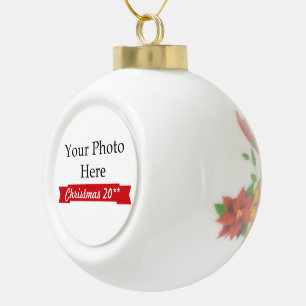 2017 ~ Create Your Own Photo Ceramic Ball Christmas Ornament