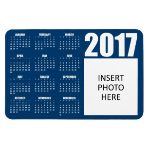 2017 Custom Logo or Photo Calendar Magnet - Blue