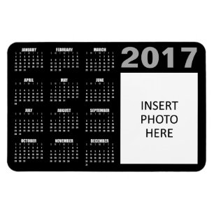 2017 Custom Photo Calendar Magnet - Black