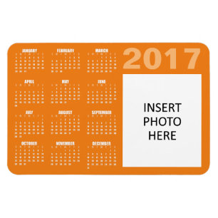 2017 Custom Photo Calendar Magnet - Oranges